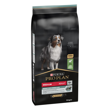 Purina Pro Plan Dog Medium Adult Digestion – Hrană Uscată pentru Câini Adulți de Talie Medie cu Miel – 10 kg